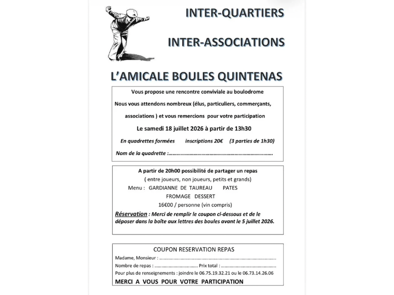 Inter-quartiers de l’Amicale Boules de Quintenas